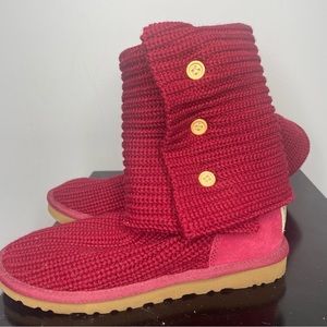 UGG Cardy Knit Maroon Size 8 Boots